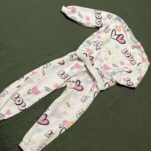 Zara kids - girls graffiti sweatsuit. Size 5-6